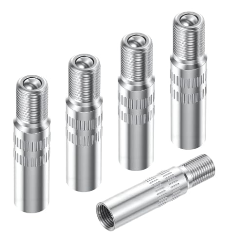 5Pcs Tire Valve Extenders, 39mm Brass Adapter Universal for Car Motorcycle Truck Wheels(Silver)