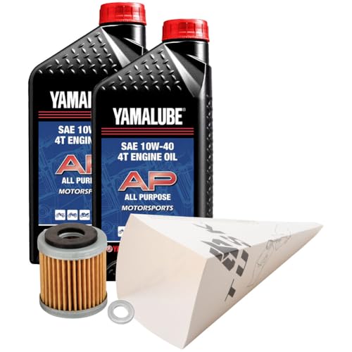 Tusk 4-Stroke Oil Change Kit Compatible with Yamaha YZ250F 2003-2018/WR250F 2003-2019/WR450F 2003-2021/YZ450F 2006-2009, 2014-2017 - size: Yamalube All Purpose 10W-40