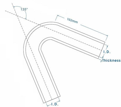 135 Degree ID 3"(76mm) Elbow Silicone Hose Intake Intercooler Coupler 3 inch Pipe,Length 102mm One Leg,4-Ply Thickness 5.4 mm - size: 135ID76(3")