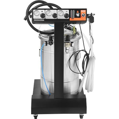VEVOR Powder Coating System, 50W 100KV Electrostatic Output Machine with 50L Powder Hopper, 450g Per Minute Kit with Spray Gun and Trolley Base, Indoor and Outdoor - size: 500g/min