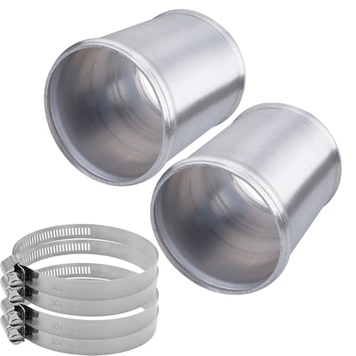 AC PERFORMANCE OD 3" Aluminum Tube Hose Joiner 2PCS with Clamps - size: 3" (76mm) - 2PCS