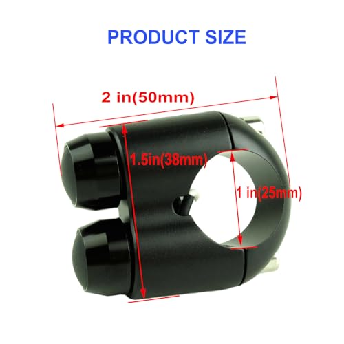 2 Buttons Aluminum Motorcycle Handlebar Switch Horn Headlight Turn Signal Starter Power Control Button for 1 Inch bar Bobber Cafe Racer Chopper (Black, Fit 1 inch Handlebar) - size: Fit 1 inch Handlebar