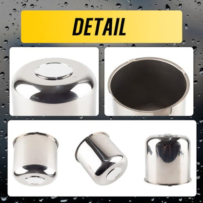 4Pcs 5.15" Stainless Trailer Wheel Center Caps, 4.95" H Chrome - color: Chrome, size: 5.15" Hub 4.95"H