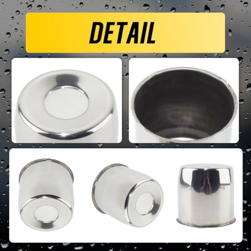 2Pcs 4.25" Stainless Trailer Wheel Center Caps, 4.11" H Chrome - color: Chrome, size: 4.25" Hub 4.11" H