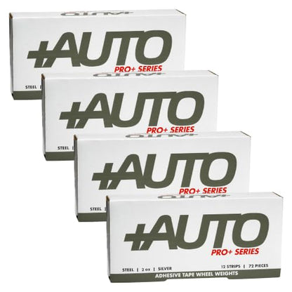 +Auto 2 oz Steel, Adhesive Stick on Wheel Weights, EZPeel Tape. Cars, Trucks, SUVs, Motorcycle, Low Profile, Rim Contoured, U.S.A. Professional Grade, 72pcs/Box (Silver - 4 Boxes) - color: Silver - 4 Boxes