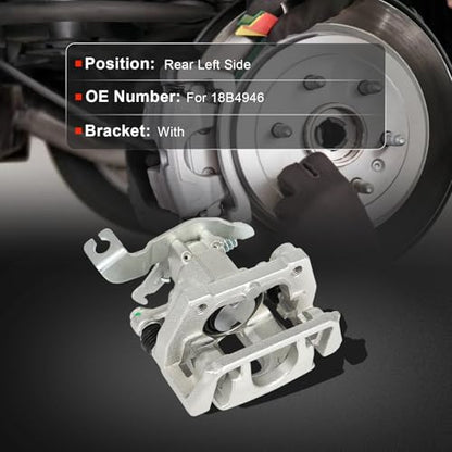 cciyu Rear Left Disc Brake Caliper Assembly w/Bracket 18B4946 - size: Rear Left[18B4946]
