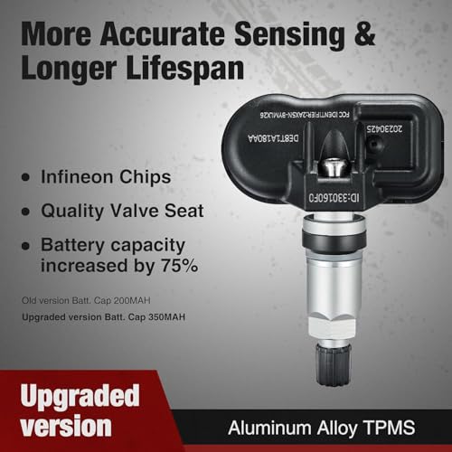 BDFHYK 4PCS Upgrade TPMS Sensor Compatible with Explorer F-150 F-250 F-350 Super Duty E-150 E-250 Edge Escape Focus Mustang Taurus, Lincoln Replaces# 9L3Z-1A189-A DE8T-1A180-A DE8T-1A180-AA - style: G1EZ1A189A
