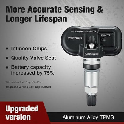 BDFHYK 4PCS Upgrade TPMS Sensor Compatible with Explorer F-150 F-250 F-350 Super Duty E-150 E-250 Edge Escape Focus Mustang Taurus, Lincoln Replaces# 9L3Z-1A189-A DE8T-1A180-A DE8T-1A180-AA - style: G1EZ1A189A