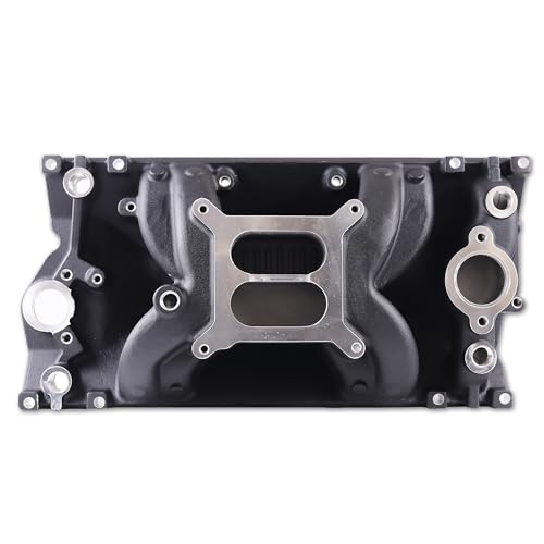 7516 52028 Air Gap Vortec Intake Manifold for SBC 350 V8 Black - size: B-2028 Black
