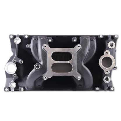 7516 52028 Air Gap Vortec Intake Manifold for SBC 350 V8 Black - size: B-2028 Black