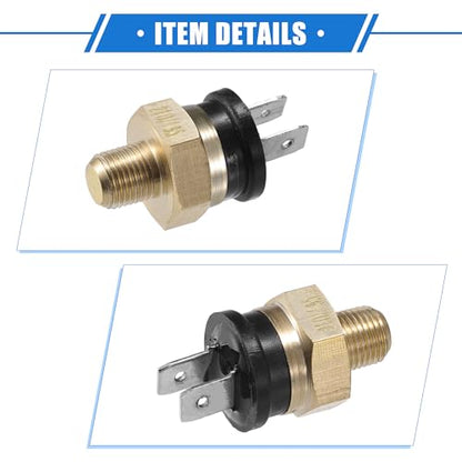 Coolant Hose Thermostat Switch Kit, 4AN 210'F on - 195'F Off Transmission Cooler Sensor Fan Oil Cooler Radiator Electric Switch Fitting Universal for Car Truck Metal Black - size: 210'F on - 195'F