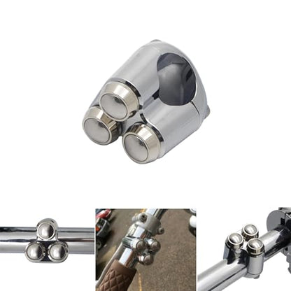 Universal 3 Buttons CNC Hand Control Momentary Switch Micro Switch - color: Chrome, size: 7/8 Inch