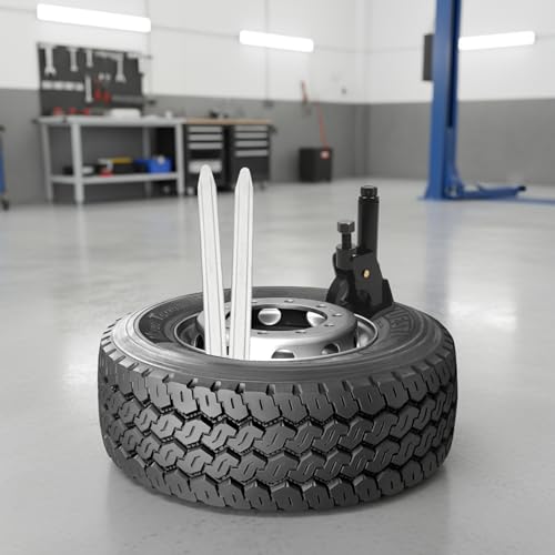 Manual Tire Bead Breaker Tool, 10-21 in Adjustable Tire Changer, Iron Steel Bead Buster with 2 Pcs 12 Inch Crowbars, Portable Compact for ATV Golf Cart Truck Tractor Bus, Black