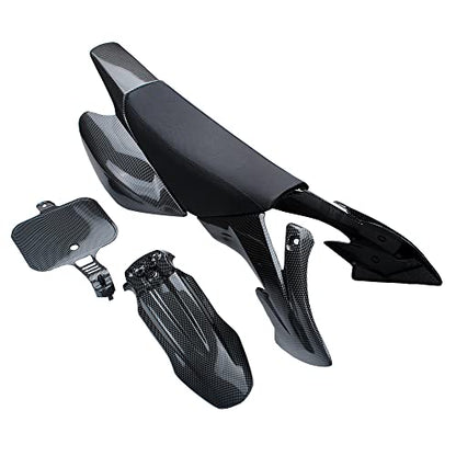 Plastic casing Simulated carbon fiber surface Fairing Body Kits+Tall Foam Seat For CRF50 XR50 Pit Dirt Trail Bike 50-125cc SSR Atomik Thumpstar Kayo Pitster mini motorcycle