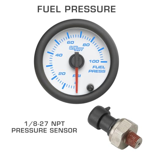 GlowShift White 7 Color 4-Gauge Diesel Truck Set, 2-1/16" 52mm