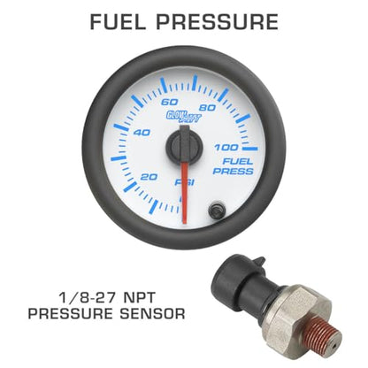 GlowShift White 7 Color 4-Gauge Diesel Truck Set, 2-1/16" 52mm