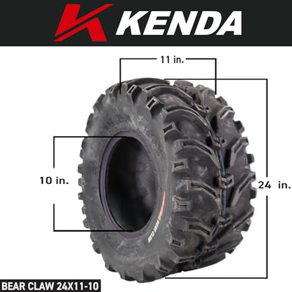 Kenda Bear Claw 24x11-10 Rear Off-Road Tire For ATV, UTV or SXS Vehicles - size: 24x11-10