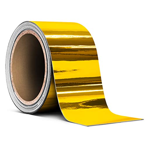 VViViD Vinyl Detailing Wrap Tape 2 Inch x 20ft DIY Roll (Gold Chrome) - color: Gold Chrome