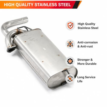 E36H Rear Exhaust Muffler for 11-19 Mitsubishi Outlander Sport 2.0L/2.4L - size: Mitsubishi Outlander 2011-2019