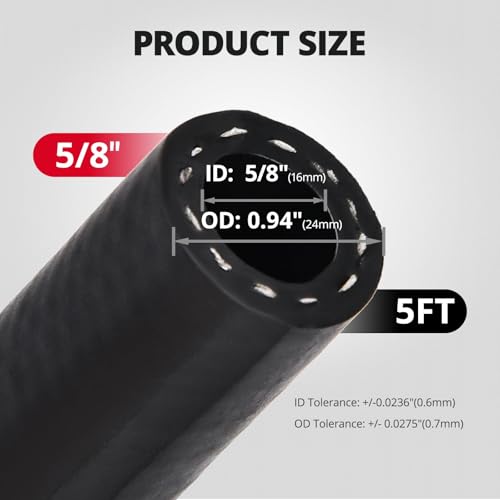 EVIL ENERGY 5/8" Transmission Oil Cooler Hose 5FT 150PSI SAE J1532 - size: 5/8 5FT