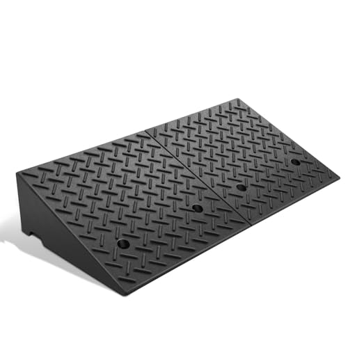 DNA Motoring 7.7" Rise Rubber Curb Ramp Heavy Duty Loading Driveway Ramp Threshold Ramp 39" W x 19.7" D x 7.7" H for Loading Dock, Warehouse, Motorcycles, Cars, TOOLS-00654 - style: 7.7 in