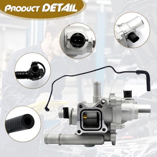 Aluminium Coolant Thermostat Housing Assembly Kit with Throttle Body Inlet Heater Pipe, Compatible with Compatible with Chevy Cruze,Limited,Trax,Sonic,1.8L 1.6L, Replaces 25199824,25192228 25192904