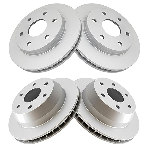 TRQ Front & Rear G-Coated Disc Brake Rotor 4pc Kit Set - style: BKA14801
