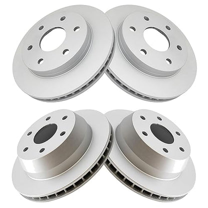 TRQ Front & Rear G-Coated Disc Brake Rotor 4pc Kit Set - style: BKA14801
