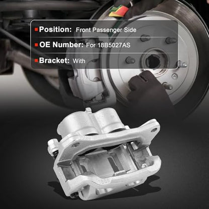 cciyu Front Right Disc Brake Caliper Assembly With Bracket 18B5027AS - size: Front Right[18B5027AS]