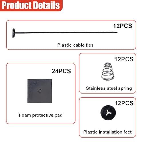 3 Sets/60PCS Car Fan Mounting Kit - Universal Electric Transmission Cooler Mount Hold Down Brackets Car Radiator Cooling Fan Zip Ties Clips, Vehicle Engine Cooling System Installation Kit (3Sets) - size: 3Sets
