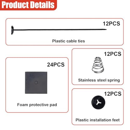 3 Sets/60PCS Car Fan Mounting Kit - Universal Electric Transmission Cooler Mount Hold Down Brackets Car Radiator Cooling Fan Zip Ties Clips, Vehicle Engine Cooling System Installation Kit (3Sets) - size: 3Sets