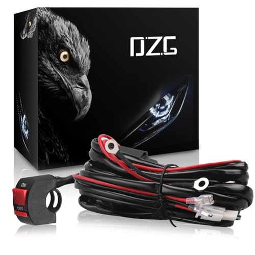DZG Motorcycle LED Light Wiring Harness Kit 12V 2 Leads 30A in-Line Fuse