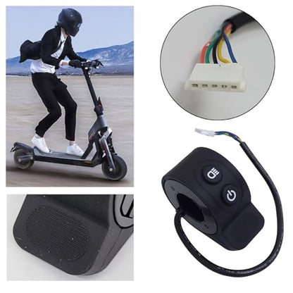 Universal Electric Car Throttle - 5V Thumb Throttle for HX-X6 / X7 / X8 Scooter ABS Silicone Accelerator Pedal Speed Control Integrated Switch - color: Black