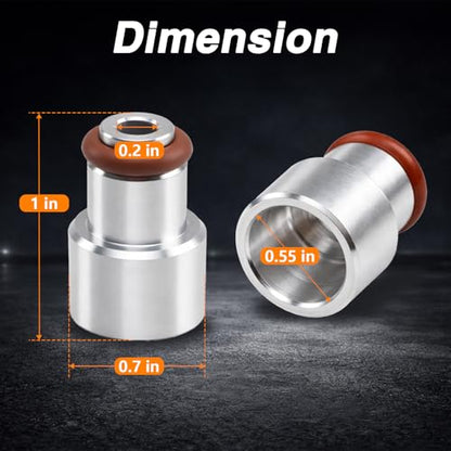 FUSCH 8PCS LS Fuel Injector Adapter Spacer Kit, LS3 LS7 LS9 L76 to LS2 Intake Fuel Rail, 6061 Aluminum Injector Extenders, Adds 0.59” Height