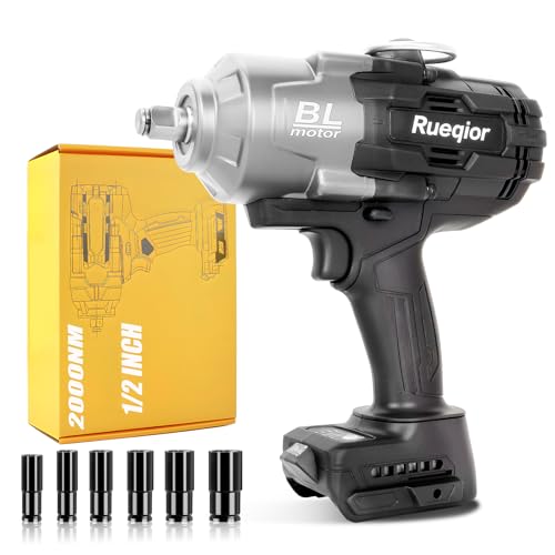 Cordless Impact Wrench 1/2" Compatible with Dewalt 20V Battery - color: Black 2000n 1/2in