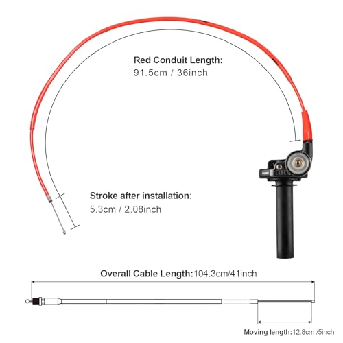 NIBBI Twists Throttle Grip,Dirt Bike Grips with Throttle Cable and Handlebar Grip for SSR125 Pit Bike, 22mm Motorcycle Throttle Assembly - color: Red