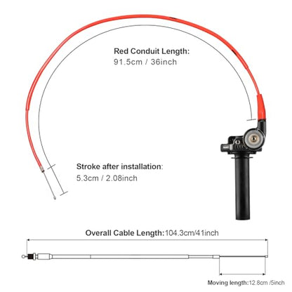 NIBBI Twists Throttle Grip,Dirt Bike Grips with Throttle Cable and Handlebar Grip for SSR125 Pit Bike, 22mm Motorcycle Throttle Assembly - color: Red