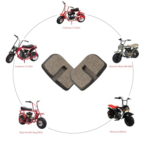 KAMIER Mini Bike Disc Brake Pads for 79cc 97cc 100cc 105cc 2.8hp Coleman CT100U CC100X Baja Doodle Bug DB30 Monster Moto MMB80 MMB105 Motovox MBX10 49cc 50cc SYX Moto Holeshot Mototec Dirt Bike Parts