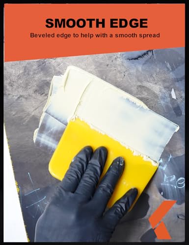 KREFINISH Body Filler Spreaders (Pack of 100) - 4" Yellow Reusable Plastic Spreader for Automotive Fillers, Putties, Glazes, Caulks and Paint - size: 4inch