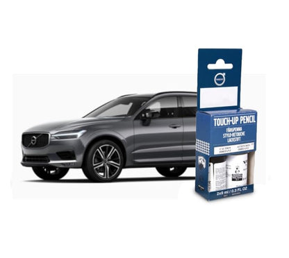 Volvo Touch Up Paint Pen, Includes Base Coat and Clear Coat, 2 x 9 ml (0.3 fl oz), OEM Factory Original (714 Osmium Grey) - color: 714 Osmium Grey