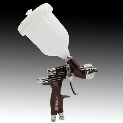 TE20 HVLP Air Spray Gun 1.3mm Nozzles, Car Paint Gun Sprayer,Forged Body, Anodised Finish，Paint Gun for Varnish and Top Coat, with Paint Sprayer Accessories (Brown) - style: Brown