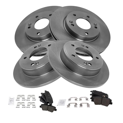 TRQ Front and Rear Brake Pad and Rotor Set Ceramic