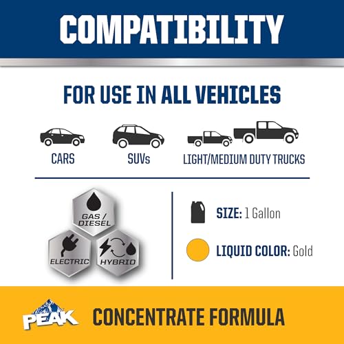 PEAK OET Gold Concentrate Antifreeze/Coolant for North American Vehicles - size: Concentrate