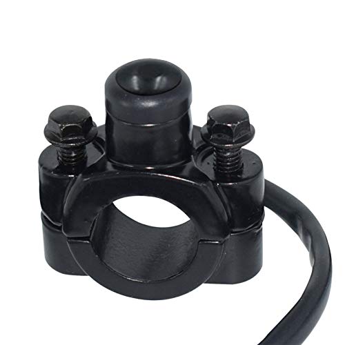 Universal 7/8" 22mm Motorcycle Handlebar ON Off Switch Button Headlight Fog Brake Light Switch with Two Bullet Connectors Black Button
