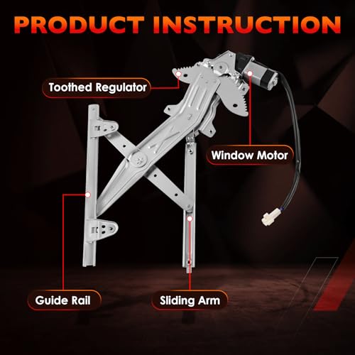 741-829 Rear Left Driver Side Power Window Regulator with Motor, 2 Pins - size: 741-829