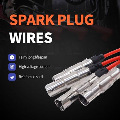 New 8MM Spark Plug Wire Set 27588 Compatible with VW Beetle - style: 27588