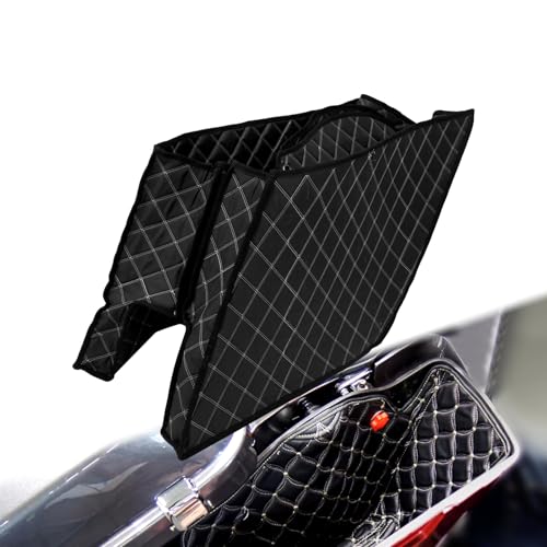 5 inch Stretched Saddlebag Liners Inserts Fit for Harley Touring 2014-2024 - color: White Stitching, style: For 5 Inch Stretched Hard Saddlebags
