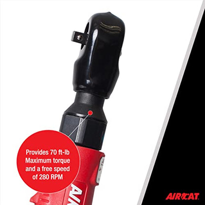 AIRCAT Pneumatic Tools 802-5: Composite Twin Pawl Ratchet Wrench 70 ft-lbs of Torque - 1/2-Inch