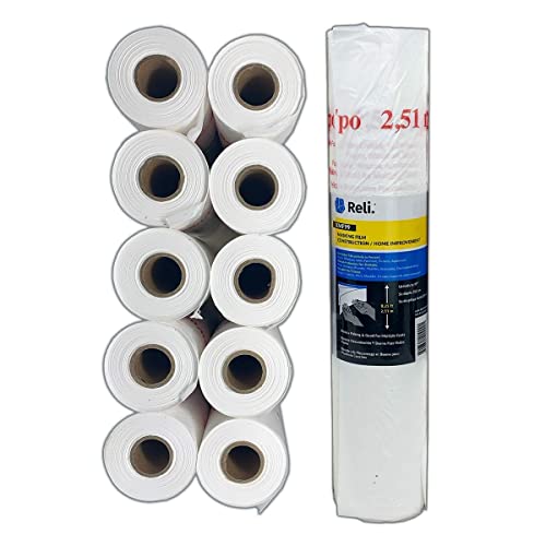 Reli. Masking Film, 10 Rolls Bulk (90' Foot x 99" Inch) - size: 90 foot length x 99 inch width | 10 rolls