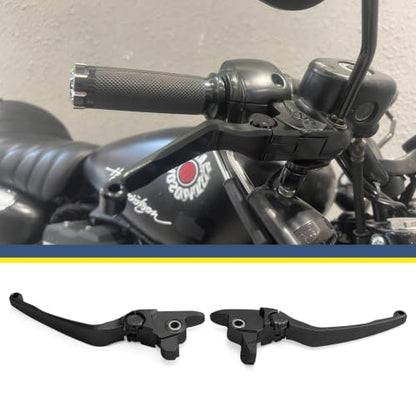 Motorcycle Levers Brake Clutch Handle Lever Adjustable Fit for Harley 2017-2020 Touring Road King Electra Glide Road Glide Street Glide 2019-2020 Trike Tri Glide Freewheeler (Short, Black) - color: Black